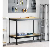 Atelier avec étagère Noir Bois d'ingénierie et métal Banc de travail vidaXL vida