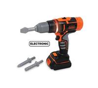 Smoby Perceuse électronique Black+Decker – Embouts interchangeables, 2 vitesses, dès 3 ans