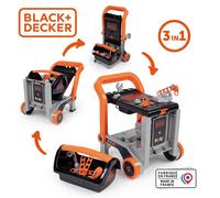 Smoby Diable et Boîte 3 en 1 Black+Decker – 19 accessoires – Fabriqué en France