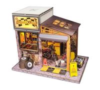 Atelier de réparation miniature de moto, kit de modélisme 3D en bois, idéal pour l'assemblage des amateurs (213 pièces)