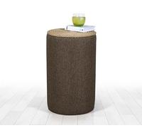 Atelier Del Sofa Pouf bohème, Couleur café, 52 cm de Hauteur x 31 cm de Profondeur, 50% Coton, 50% Lin, Jambes cachées recouvertes de PVC, Corde de Jute de 14 mm, Design scandinave élégant