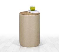 Atelier Del Sofa Pouf bohème, Couleur crème, 52 cm de Hauteur x 31 cm de Profondeur, 50% Coton, 50% Lin, Jambes cachées recouvertes de PVC, Corde de Jute de 14 mm, Design scandinave élégant
