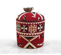 Atelier Del Sofa Pouf élégant, 46 cm de Hauteur x 40 cm de Profondeur, 50% coton/50% Polyester, éponge orthopédique de 7 cm, Jambes cachées revêtues de PVC, Parfait pour la décoration Rustique et