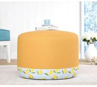 Atelier Del Sofa Pouf élégant, 50% Coton et 50% Lin, Hauteur 39 cm, diamètre 54 cm, éponge orthopédique 35 DNS, épaisseur 6 cm, Parfait pour Les espaces de Vie Modernes