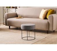 Atelier Del Sofa Pouf élégant Anthracite avec Jambes en métal, diamètre et Hauteur : 40 cm - 50% coton/50% Polyester - Tissu Facile à Nettoyer - Mousse Confortable 32 DNS - Parfait pour Les espaces