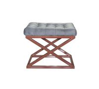 Atelier Del Sofa Pouf élégant avec Cadre en métal, 50 cm x 42 cm x 40 cm | Tissu 100% Polyester pour Visage de bébé en cuivre et Gris | Parfait pour Les espaces de Vie Modernes