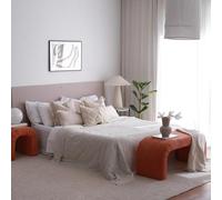 Atelier Del Sofa Pouf élégant Corail, Velours Corduroy, 106 x 45 x 46 cm, 100% Polyester, Cadre d'arbre de hêtre | Parfait pour Les Salons Modernes et Les espaces Confortables