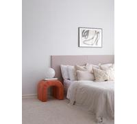 Atelier Del Sofa Pouf élégant Corail, Velours Corduroy, 51 x 45 x 46 cm, 100% Polyester, Cadre d'arbre de hêtre | Parfait pour Les Salons Modernes et Les espaces Confortables