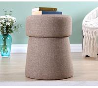 Atelier Del Sofa Pouf élégant, Couleur café, 50 x 40 cm, 50% Coton, 50% Lin, éponge orthopédique de 6 cm, Jambes cachées revêtues de PVC, Parfait pour la décoration bohème et scandinave