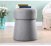 Atelier Del Sofa Pouf élégant Gris Clair, 50 cm de Hauteur x 40 cm de Profondeur, 50% Coton, 50% Lin, éponge orthopédique de 6 cm, Jambes cachées revêtues de PVC, Design bohème et scandinave