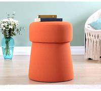 Atelier Del Sofa Pouf Orange élégant, 50 cm de Hauteur x 40 cm de Profondeur | 50% Coton et 50% Lin, éponge orthopédique de 6 cm | Jambes cachées revêtues de PVC, Design bohème