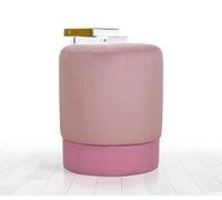 Atelier Del Sofa Pouf Rose bohème, 43 cm de Hauteur x 38 cm de Profondeur - 50% Coton et 50% Velours - Éponge orthopédique de 5 cm - Élégant et Confortable pour la décoration d'hôtel et de la Maison