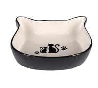 Atelier du Coton Gamelle Chat en Céramique, Forme de Poisson, Beige, 250 ML, 13,5 × 13 × 3,5 cm