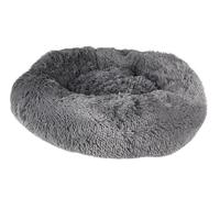 atelier du coton Panier Rond pour Animaux en Peluche Gris Foncé, 50 x 18 x 32 cm, Lit Confortable et Moelleux