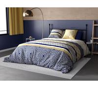 atelier du coton - Parure de lit Housse de Couette Connexions 2-240x220cm + 2 taies 65x65cm