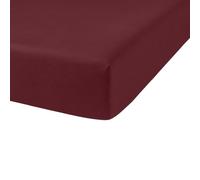 Atelier du Linge Drap Housse 2 Personnes 140x190 cm Bonnet 35 cm Oli Uni Rouge Grenat - 100% Coton