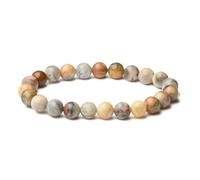 ATELIER LA TROUVAILLE, Bracelet en Agate Crazy Lace, Pierre Naturelle, Bracelet Femme ou Homme, cadeau, Cadeau Anniversaire Femme et Homme Bien-être