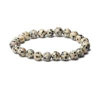 ATELIER LA TROUVAILLE, Bracelet en Jaspe Dalmatien, Pierre Naturelle, Bracelet Femme ou Homme, cadeau, Cadeau Anniversaire Femme et Homme Bien-être