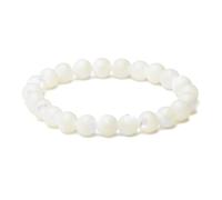 ATELIER LA TROUVAILLE Nacre, Bracelet en Nacre Naturelle, Pierres fines et Précieuses, Bracelet Femme ou Homme, Cadeau, Bien-être