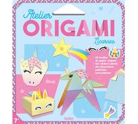 Atelier origami - Licornes - 30 feuilles de papier + stickers pailletes - Mayumi Jezewski - Fleurus - Jeux livres objets