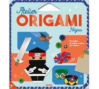 Atelier origami - Ninjas - 30 feuilles de papier + 2 planches de stickers - Mayumi Jezewski - Fleurus - Jeux livres objets
