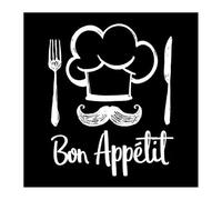 ATELIER Serviettes décorées - Chef Bon appétit- Lot de 20