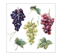 ATELIER Serviettes décorées - Grappes de Raisin - Lot de 20