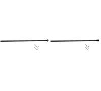 ATELIERS 28 2 x Tringle de vitrage Extensible avec Embout Boule - Ronde diamètre 7 - Métal (Noir (Lot de 2)