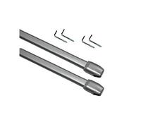 ATELIERS 28 Tringles de vitrage Extensibles - Plate/Ovale - Métal - Lot de 2 50 x 80 cm Gris