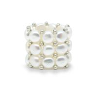 Ateliers Saint Germain Bague 'TUILERIES' blanc, Taille 50-60
