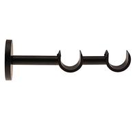 Ateliers28 Chromo 28 Métal, Ø 28, 1 Support Mur Double Ouvert 9/18 cm, Noir Satiné T10070328