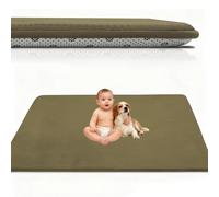 Atemrdsye Tapis de Jeux Bebe Epais de 2.5cm, Velours Corail Tapis à Ramper avec Mousse Mémoire Tatami Tapis pour Enfants Qui Rampent Tapis Chambre Enfant Bebe Fille Garcon 40 x 80 cm Vert Militaire