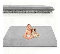 Atemrdsye Tapis de Jeux Bebe Epais de 2.5cm, Velours Corail Tapis à Ramper avec Mousse Mémoire Tatami Tapis pour Enfants Qui Rampent Tapis Chambre Enfant Bebe Fille Garcon 40 x 80 cm Gris Argent
