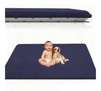 Atemrdsye Tapis de Jeux Bebe Epais de 2.5cm, Velours Corail Tapis à Ramper avec Mousse Mémoire Tatami Tapis pour Enfants Qui Rampent Tapis Chambre Enfant Bebe Fille Garcon 40 x 120 cm Bleu Foncé
