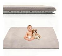 Atemrdsye Tapis de Jeux Bebe Epais de 2.5cm, Velours Corail Tapis à Ramper avec Mousse Mémoire Tatami Tapis pour Enfants Qui Rampent Tapis Chambre Enfant Bebe Fille Garcon 40 x 80 cm Crème