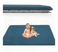 Atemrdsye Tapis de Jeux Bebe Epais de 2.5cm, Velours Corail Tapis à Ramper avec Mousse Mémoire Tatami Tapis pour Enfants Qui Rampent Tapis Chambre Enfant Bebe Fille Garcon 40 x 80 cm Bleu Ciel