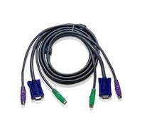 ATEN 10ft PS/2 - 3 m - PS/2 - PS/2 - VGA - Noir - 2 x 6 pin mini-DIN M - 1 x HDB-15 M