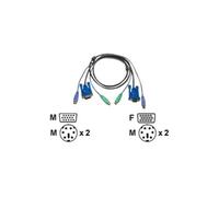ATEN 2L-5002P/C - Câble clavier / vidéo / souris (KVM) - PS/2, HD-15 (VGA) (M) pour PS/2, HD-15 (VGA) - 1.8 m - pour ATEN KH98; CE 250; MasterView