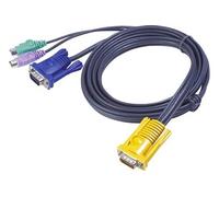 ATEN 2L-5302P - Câble clavier/vidéo/souris/audio - PS/2, HD-15 (VGA), mini-phone stereo 3.5 mm (M) pour mini-phone stereo 3.5 mm, SPHD 15 broches (M)