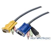 ATEN Câble KVM USB SPHD 3 en 1 1,8 m - VGA USB-A 2x3,5 mm Noir