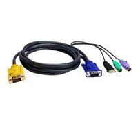 ATEN Câble KVM USB 1,8m PS/2 - 1,8 m - PS/2 - PS/2 - VGA - Noir - HDB-15 - 2 x PS/2 - USB A