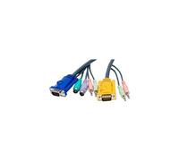 ATEN 2L-5303P - Câble clavier/vidéo/souris/audio - PS/2, HD-15 (VGA), mini-phone stereo 3.5 mm (M) pour mini-phone stereo 3.5 mm, SPHD 15 broches (M)