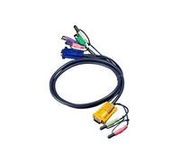 ATEN 2L-5305P - Câble clavier/vidéo/souris/audio - 15 pin D-Sub (DB-15), jack mini (M) pour PS/2, HD-15 (VGA), jack mini (M) - 5 m - pour ATEN