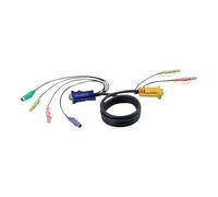 ATEN 2L-5305P - Câble clavier/vidéo/souris/audio - 15 pin D-Sub (DB-15), jack mini (M) pour PS/2, HD-15 (VGA), jack mini (M) - 5 m - pour ATEN CS1732, CS1734; Master View max CS-1754, CS-1758; MasterV