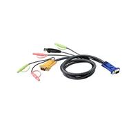 ATEN 2L-5305U - Câble clavier/vidéo/souris/audio - 15 pin D-Sub (DB-15), jack mini (M) pour USB, HD-15 (VGA), jack mini (M) - 5 m - pour ATEN CS1732,