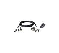 ATEN 2L-7D02DHX2 - Câble vidéo / USB / audio - Conformité TAA - USB, jack mini, HDMI pour USB type B, jack mini, DVI-D - 1.8 m