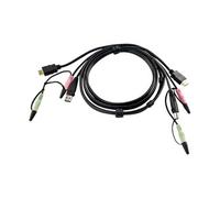 ATEN 2L-7D02UD - Câble vidéo / USB / audio - USB, mini-phone stereo 3.5 mm, DVI-D (M) pour mini-phone stereo 3.5 mm, USB type B, DVI-D (M) - 1.8 m