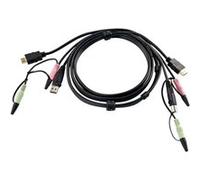 ATEN 2L-7D02UD - Câble vidéo / USB / audio - USB, mini-phone stereo 3.5 mm, DVI-D (M) pour mini-phone stereo 3.5 mm, USB type B, DVI-D (M) - 1.8 m Noir G