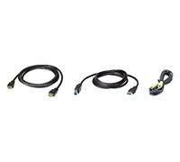 ATEN 2L-7D02UHX3 USB HDMI KVM Kabel-Kit, USB 3.0, Schwarz, 1,8 m