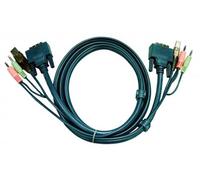 ATEN 2L-7D03U - Câble vidéo / USB / audio - USB, mini-phone stereo 3.5 mm, DVI-I (M) pour mini-phone stereo 3.5 mm, USB type B, DVI-I (M) - 3 m